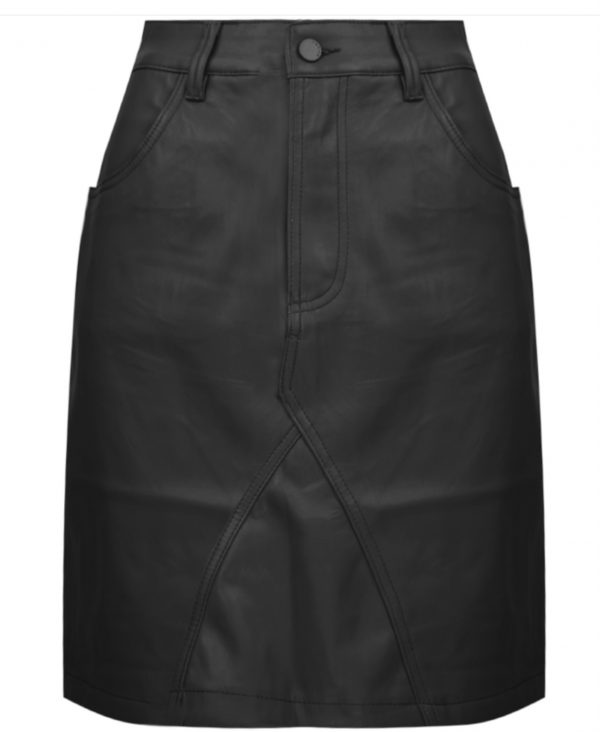 Trendy Mode Tholen rok Gigi leatherlook zwart