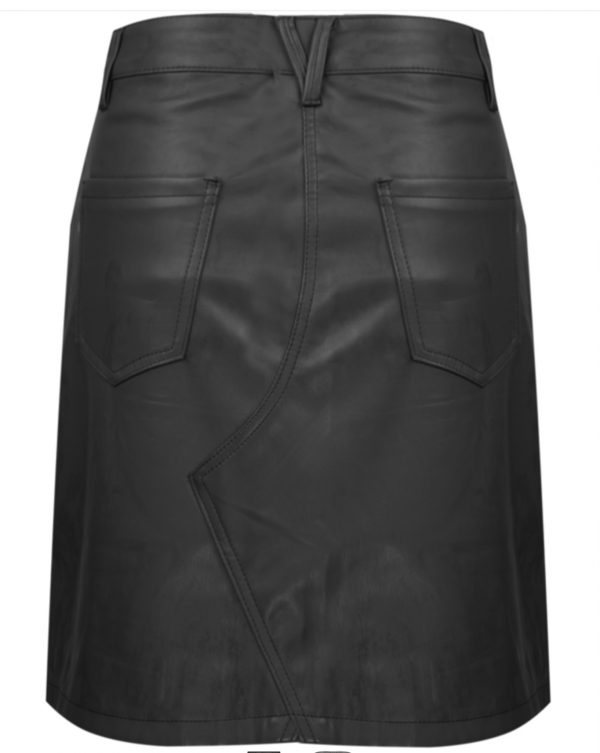 Trendy Mode Tholen rok Gigi leatherlook zwart