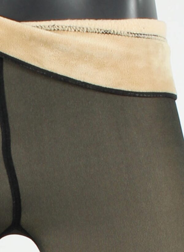 Trendy Mode Tholen Fleece panty beige/zwart