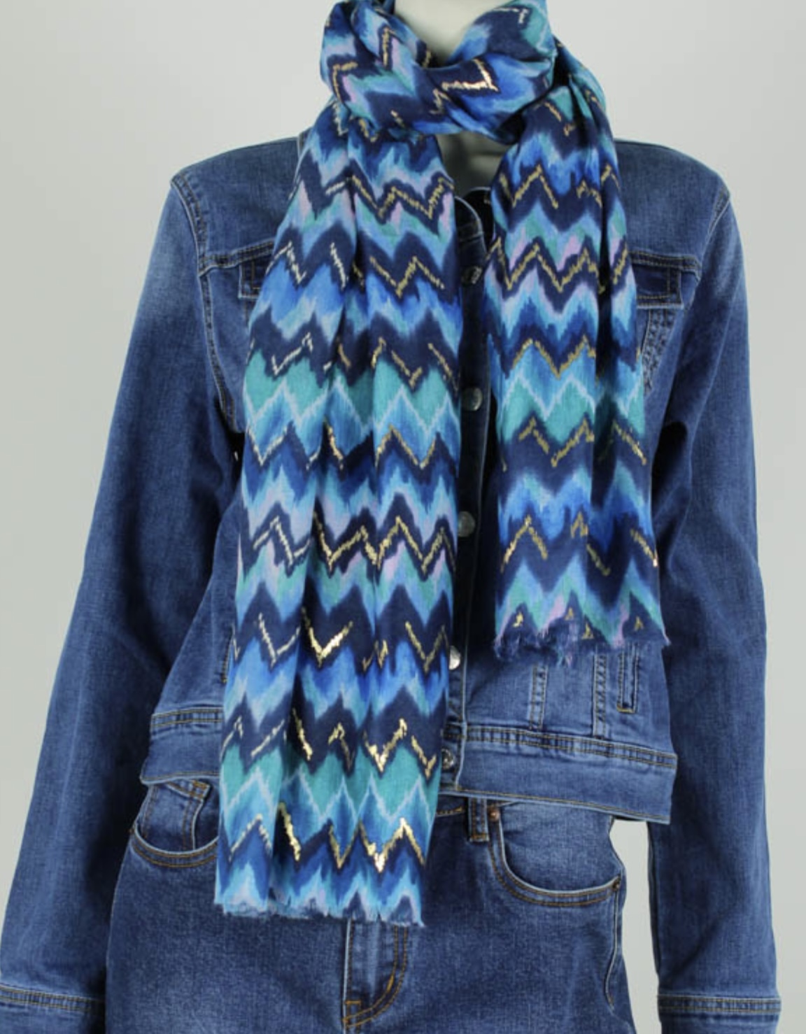 Sjaal Misota Blauw - Trendy Mode Tholen
