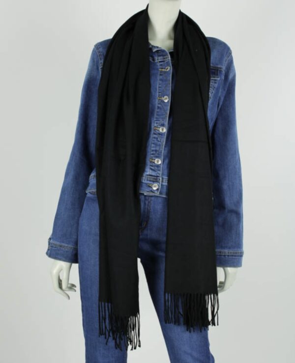 Sjaal Justine Zwart - Trendy Mode Tholen