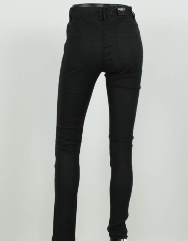 Norfy Coated Skinny Jeans Zwart - Trendy Mode Tholen