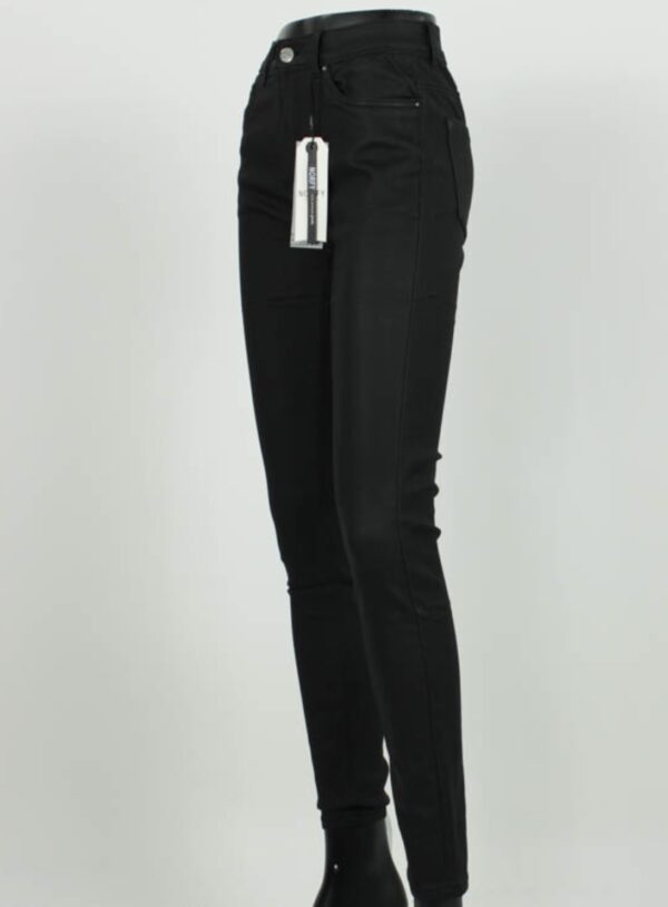 Norfy Coated Skinny Jeans Zwart - Trendy Mode Tholen