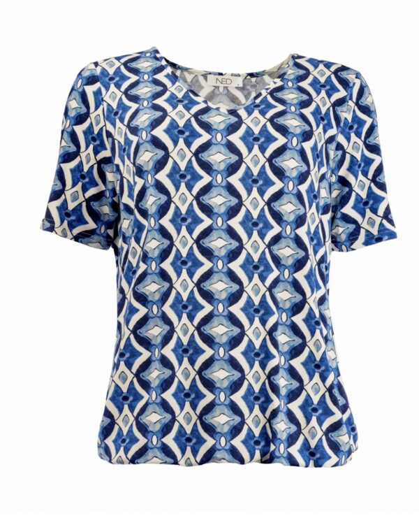 Trendy Mode Tholen - NED Shirt Xavier Blue Summer Retro