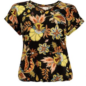 Trendy Mode Tholen - NED Shirt Black Hippy Flowers