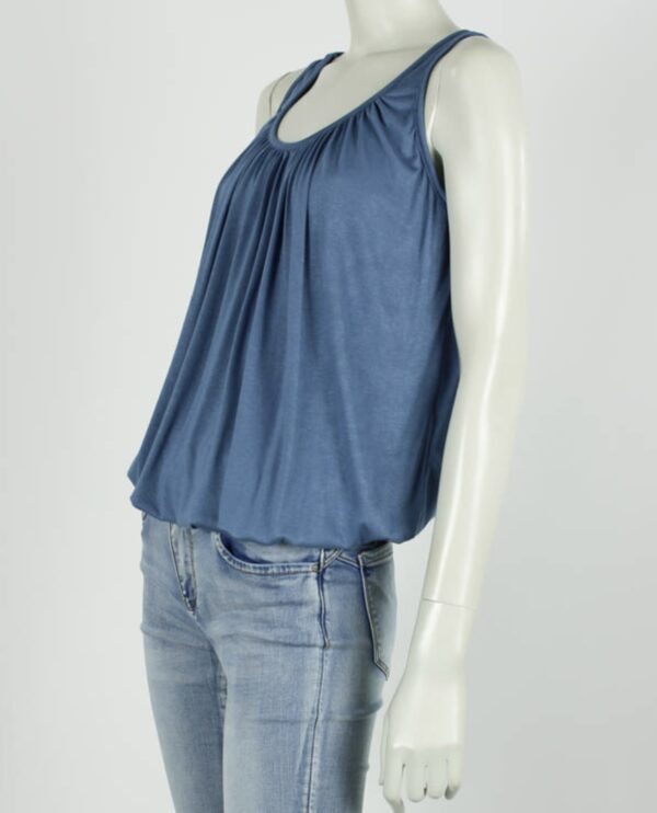 Trendy Mode Tholen - Ballon Top zonder mouw Jeans Blauw