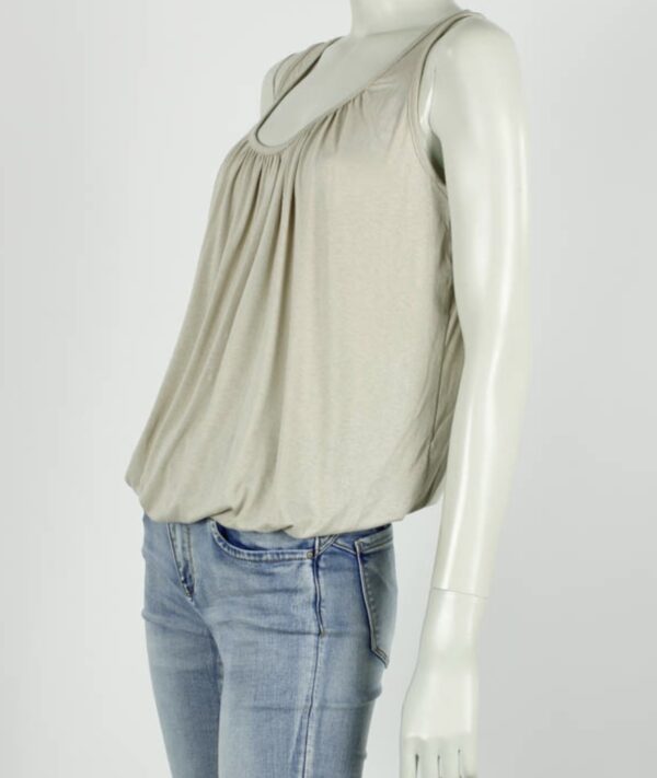 Trendy Mode Tholen - Ballon Top zonder mouw Beige