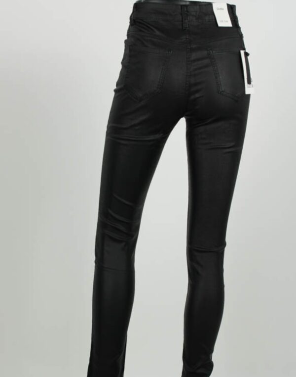 Trendy Mode Tholen - Goodies Leather Look Skinny Jeans Zwart