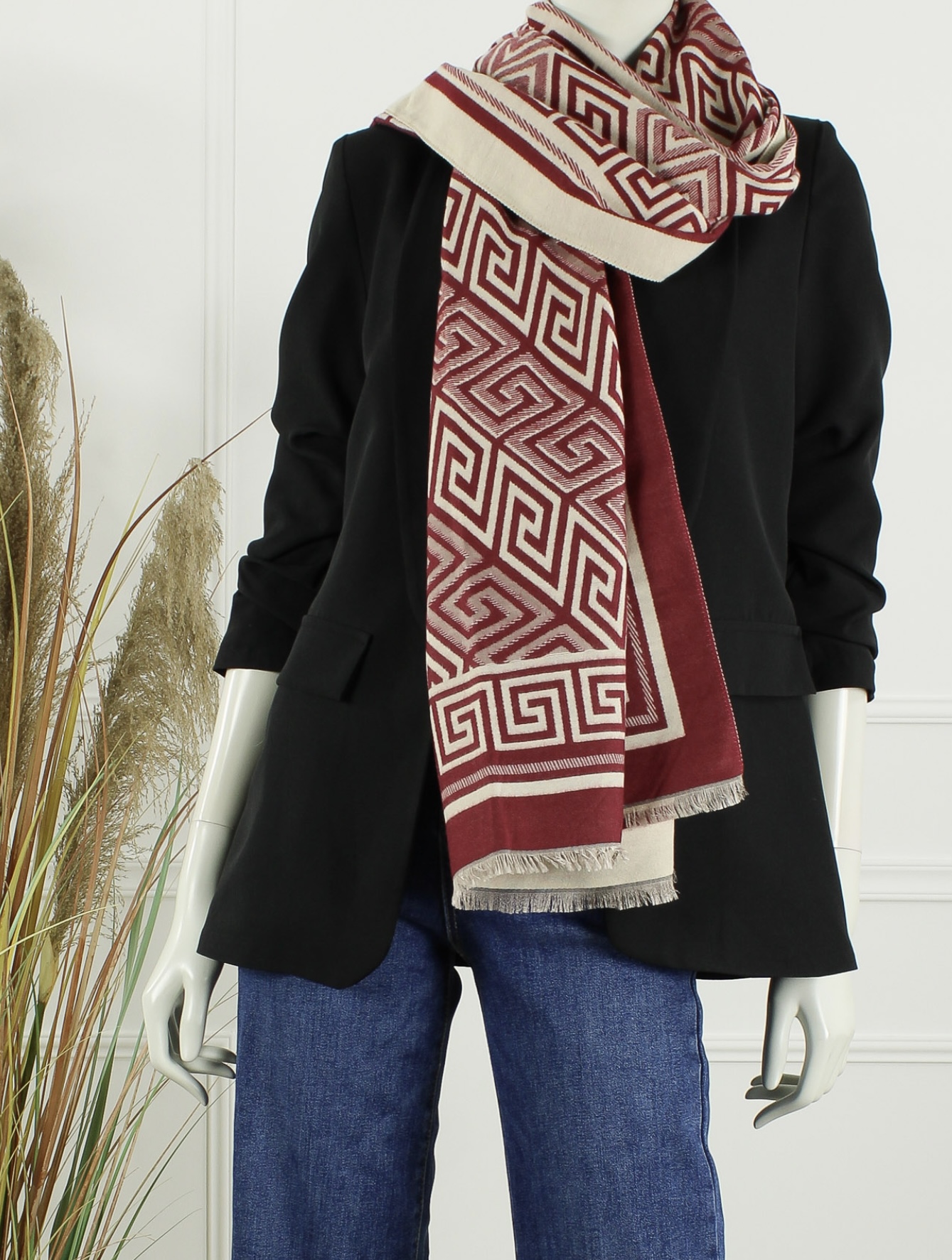 Trendy Mode Tholen - Sjaal Trendy Bordeaux